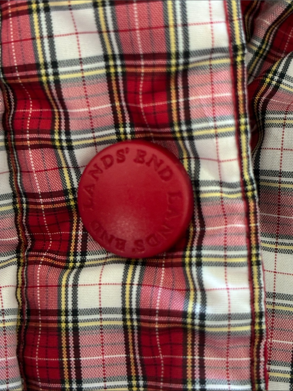 Lands' End Women’s Red down plaid vest L - Picture 8 of 9